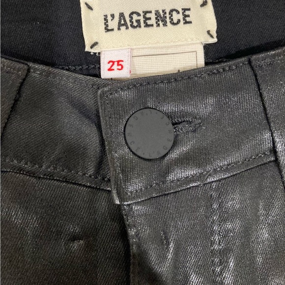 NWT, L’Agence Margot Coated Jean, Size 25, Black Coated - Picture 4 of 16